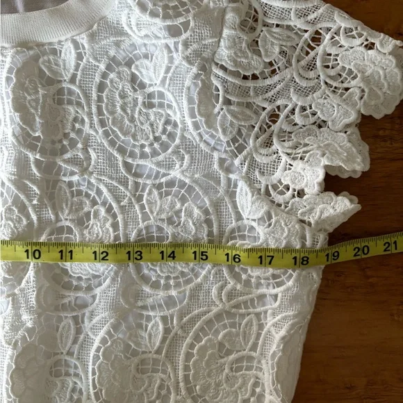 Ted Baker White Lace Short-Sleeve Blouse - Picture 10 of 11